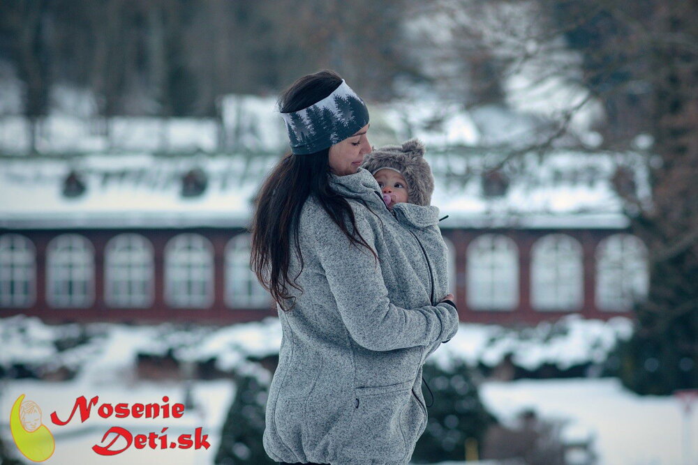 Nosiaci sveter mikina na nosenie detí Jožánek Elsa Šedý melír