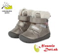 Dievčenske zimné topánky čižmy DD Step Bronze Kožúšok 071-374A