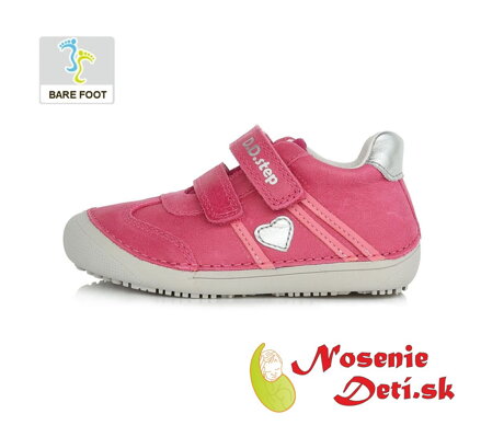 Barefoot celoroční dívčí obuv D.D. Step boty Růžové Srdíčko 063-348