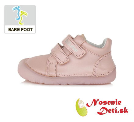 Dívčí barefoot celoroční obuv DD Step boty Světle růžové 073-399.