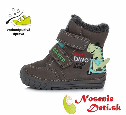 Chlapecké zimní kožené boty D.D.Step Šedé Dino W029-394