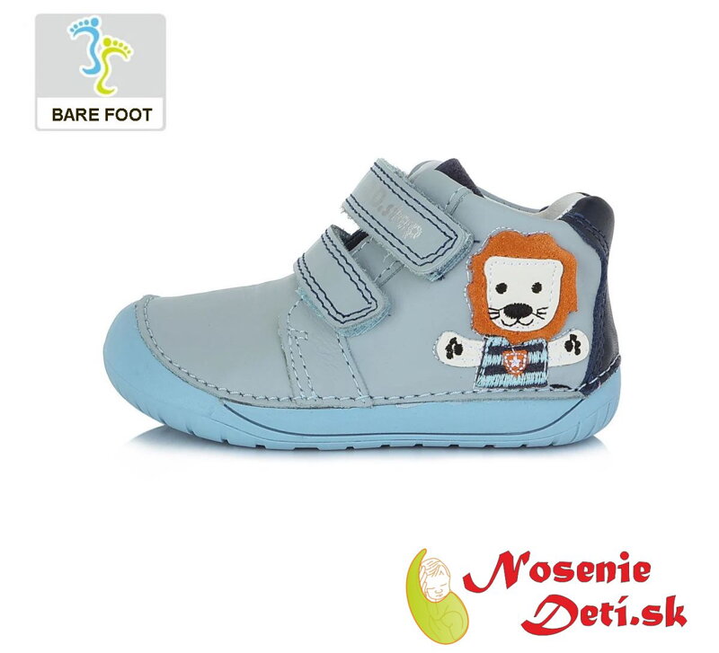 Barefoot chlapecké celoroční boty DD Step Světle modré Levík 070-381